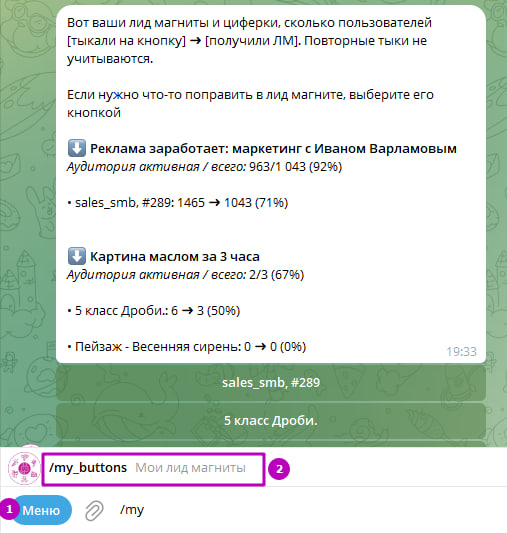 Переход в Мои лид магниты