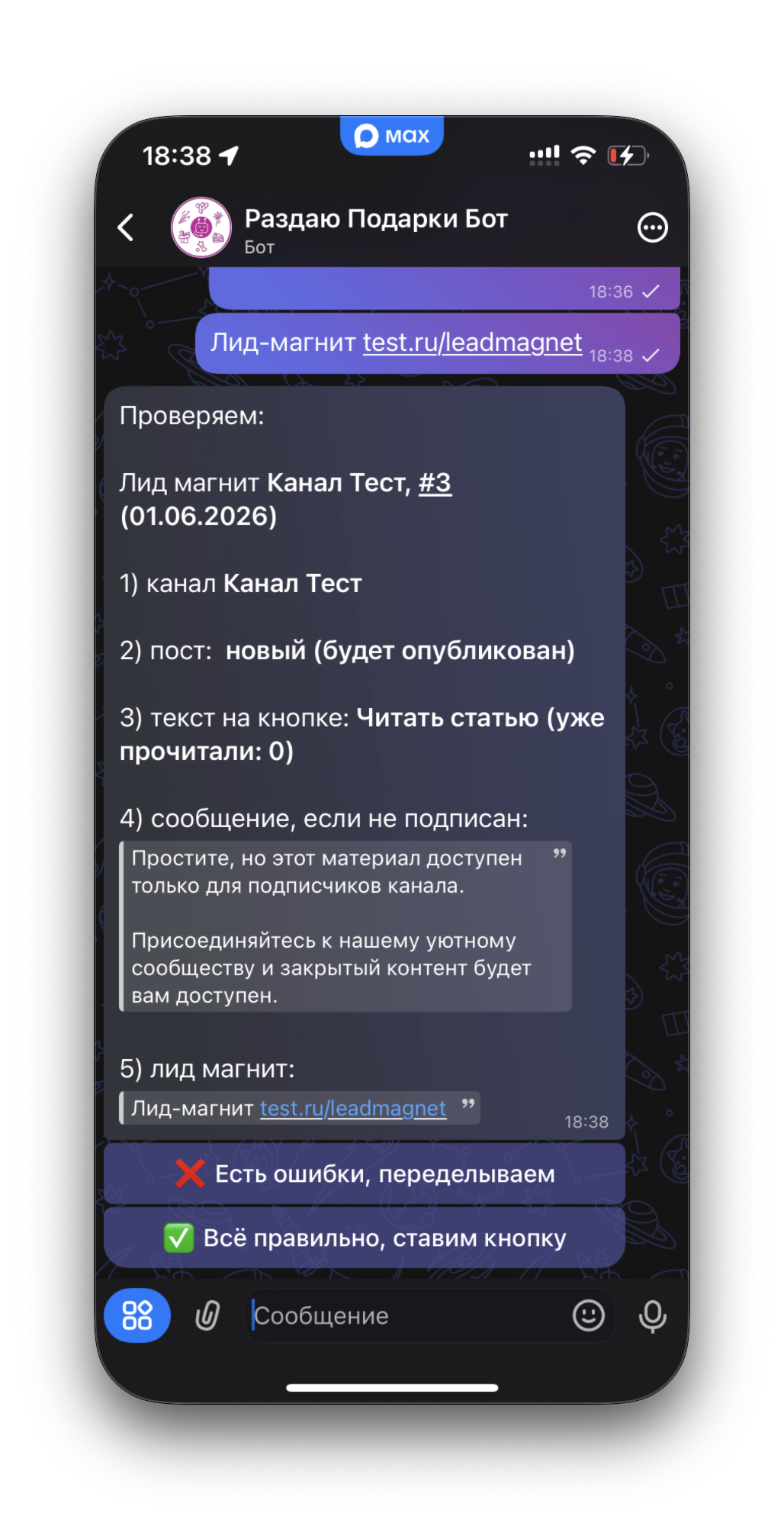 Финальная проверка лид магнита